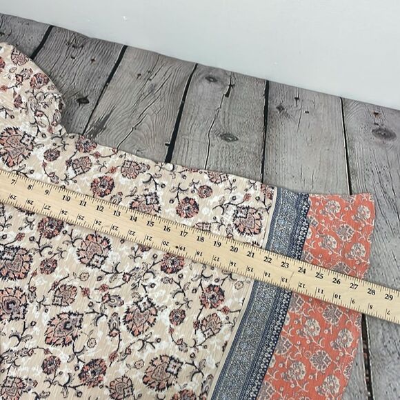 J. Jill Pima Double-Elbow Sleeve Tunic Flower Print Top size Large - Picture 10 of 12